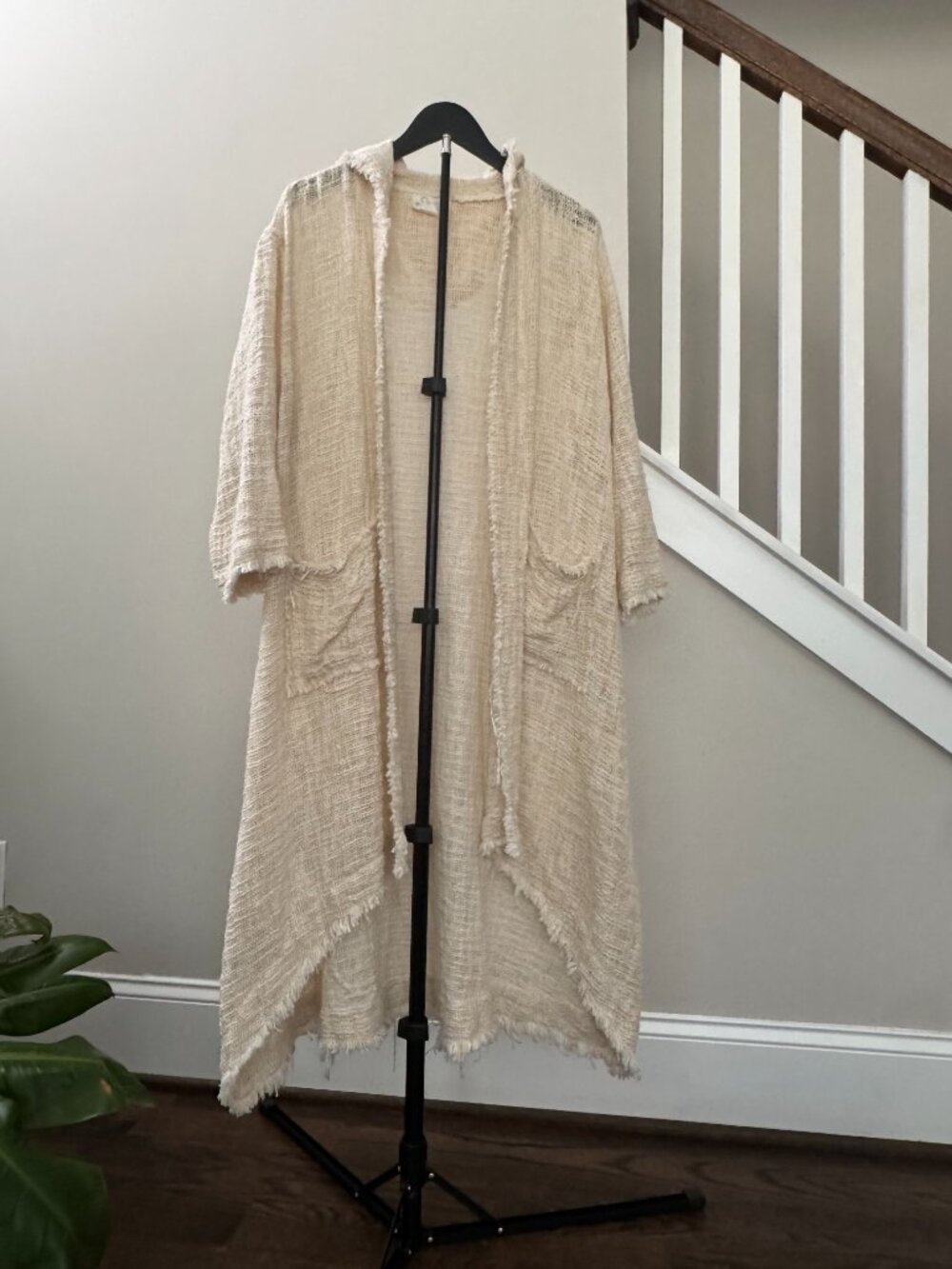 Paper Lace Cream Crochet Duster - One Size